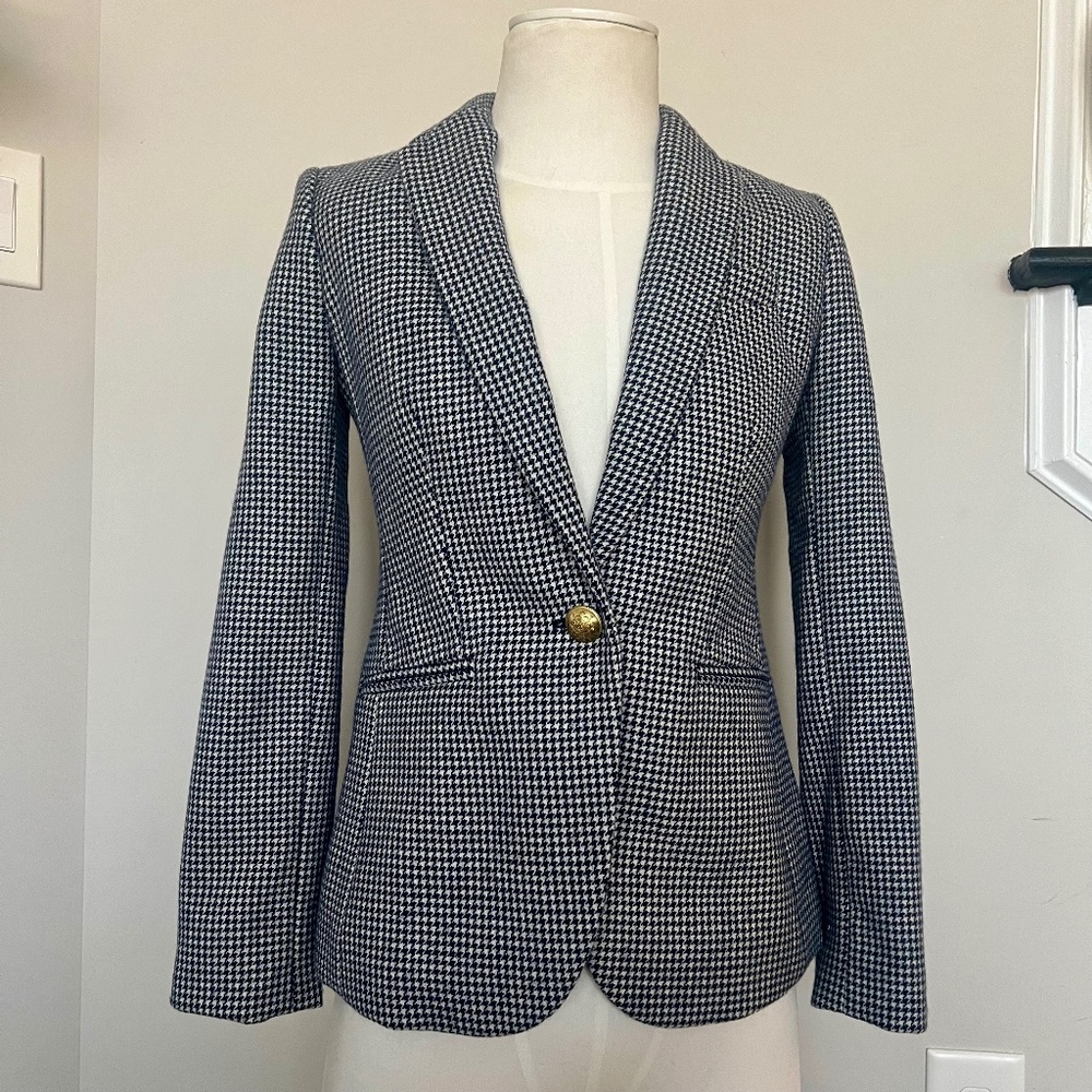 J Crew Campbell Blazer houndstooth Size 00